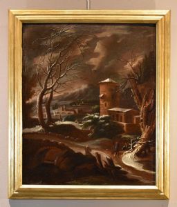 Paesaggio invernale, Francesco Foschi (Ancona, 1710 - Roma, 1780) Attribuibile