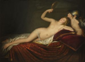 Domenico Pellegrini (Galliera Veneta, 1759 – Roma, 1840) - Venere con Amore che si specchia indossando l’elmo di Marte.